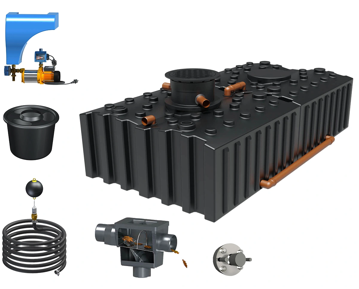 Regenwasseranlage Haus Flachtank AQa.Line 10000 L
