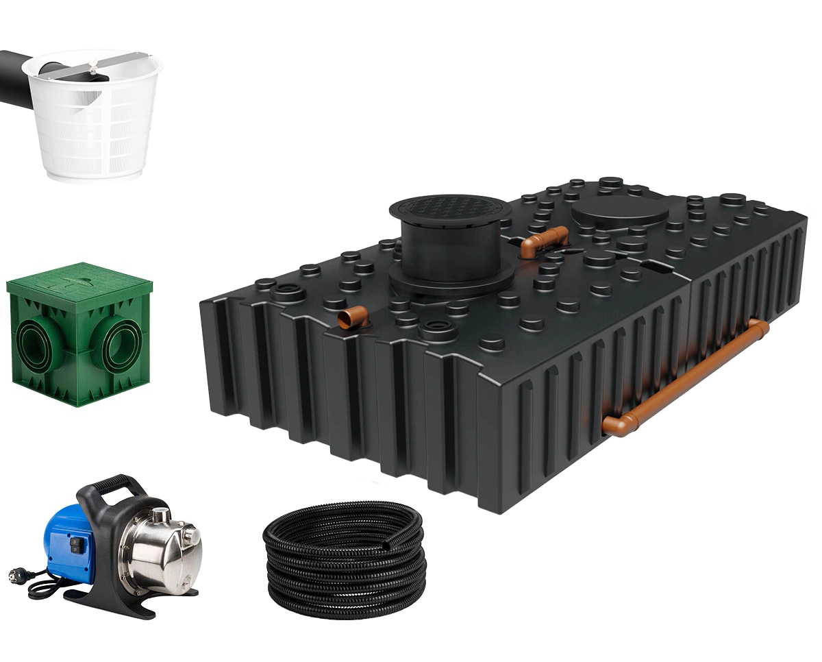 Regenwasseranlage Garten Flachtank AQa.Line 8000 L
