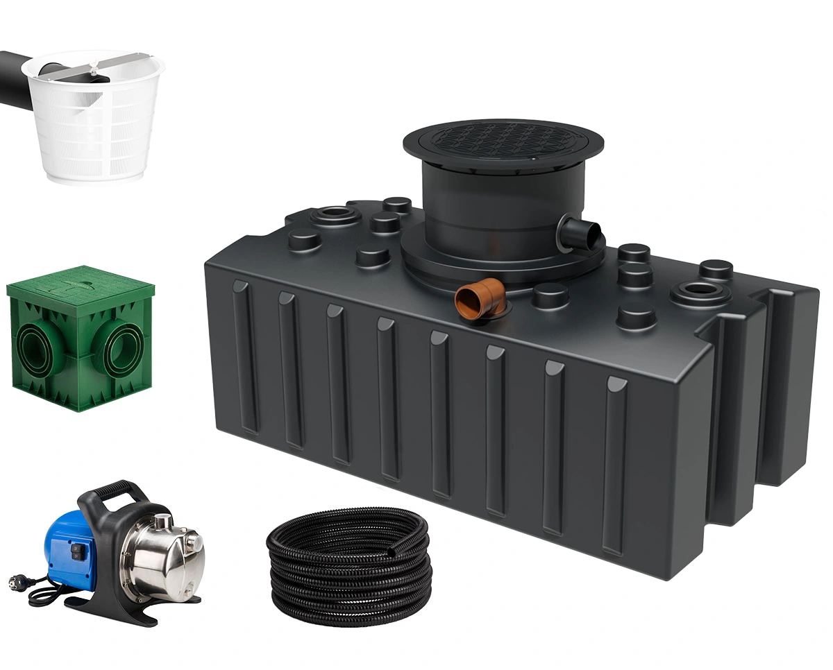 Regenwasseranlage Garten Flachtank AQa.Line 2000 L