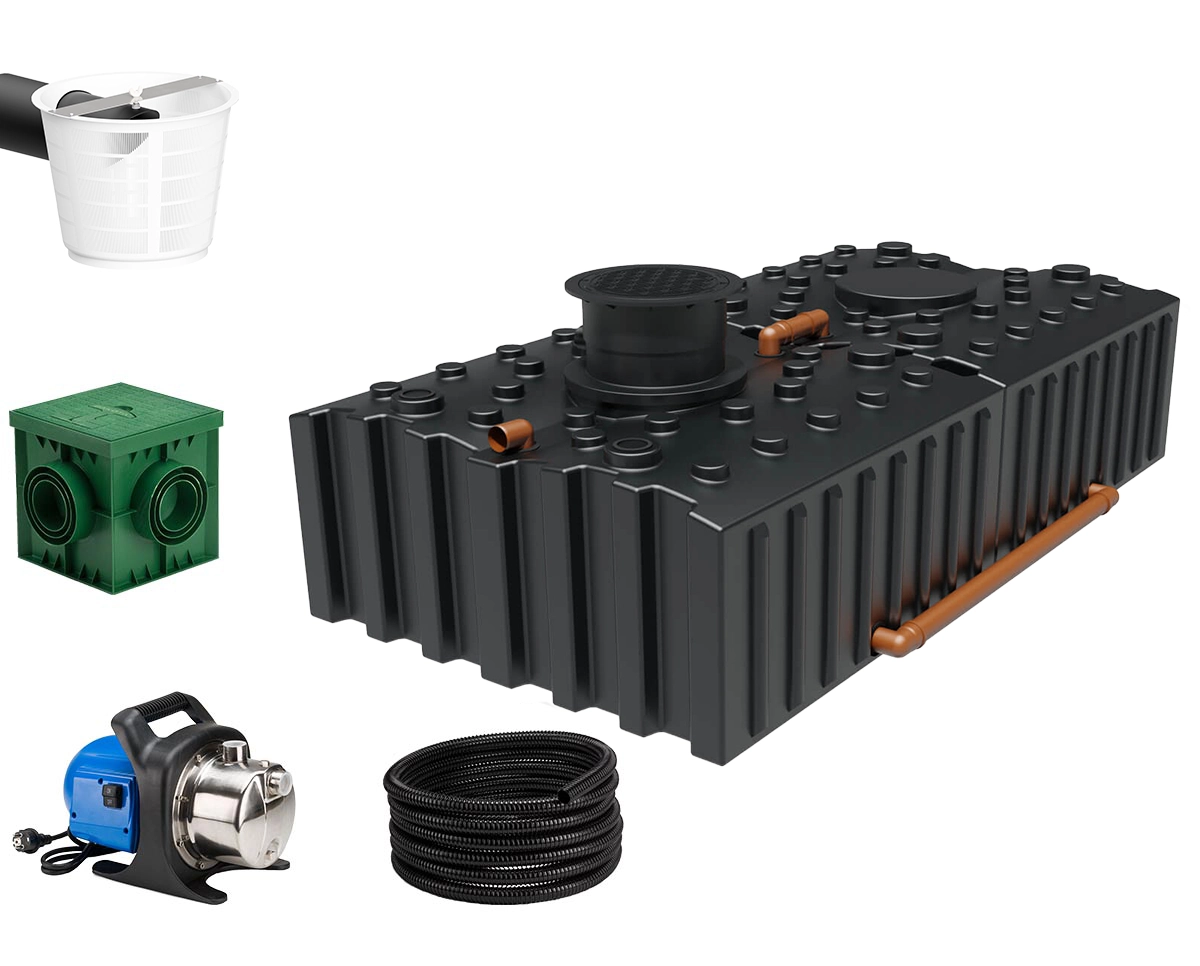 Regenwasseranlage Garten Flachtank AQa.Line 10000 L